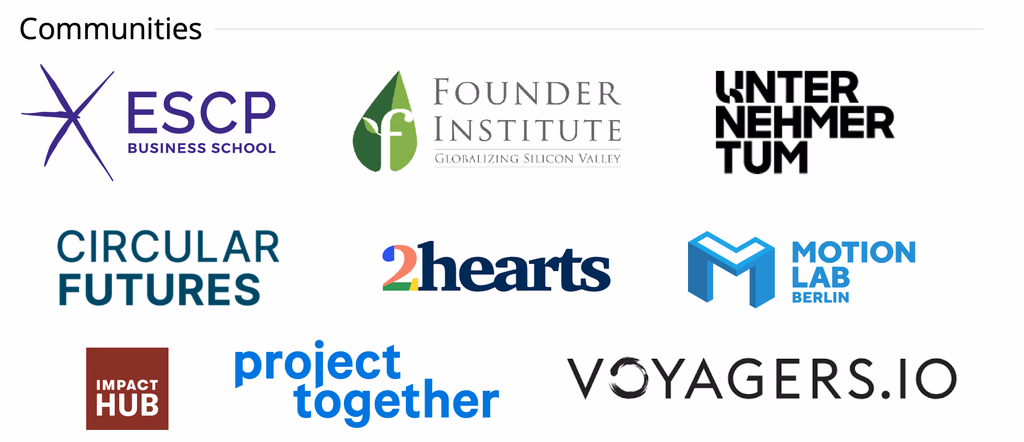Communities, selected partners and supporters