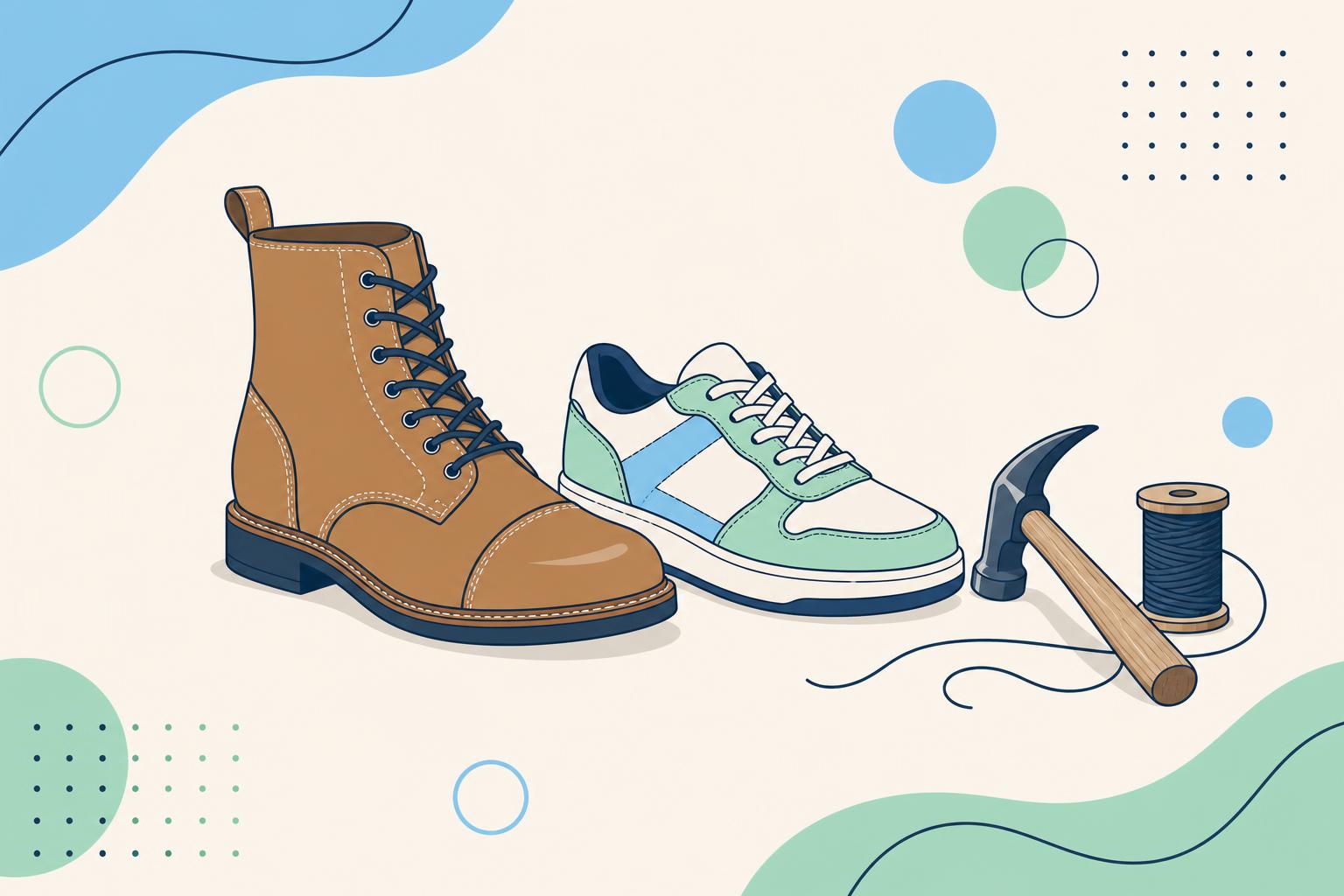 Footwear repair illustration